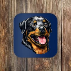 Rottweiler Face Coaster