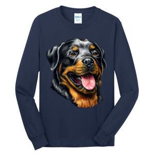 Rottweiler Face Tall Long Sleeve T-Shirt