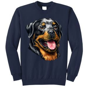 Rottweiler Face Tall Sweatshirt