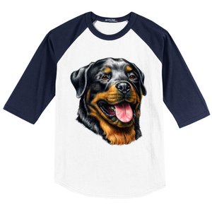 Rottweiler Face Baseball Sleeve Shirt