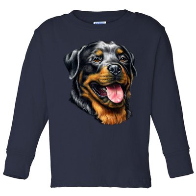 Rottweiler Face Toddler Long Sleeve Shirt