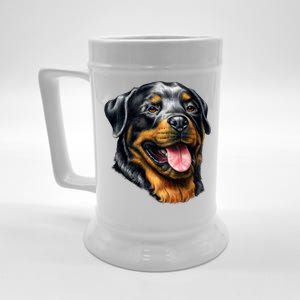 Rottweiler Face Beer Stein