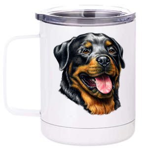 Rottweiler Face 12 oz Stainless Steel Tumbler Cup