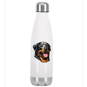 Rottweiler Face Stainless Steel Insulated Water Bottle