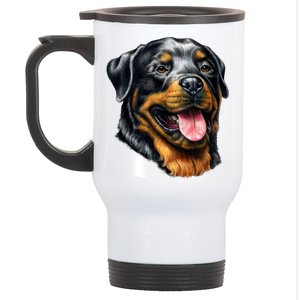 Rottweiler Face Stainless Steel Travel Mug