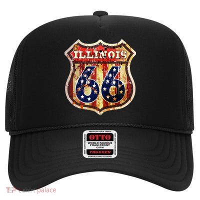 Route 66 Illinois High Crown Mesh Back Trucker Hat