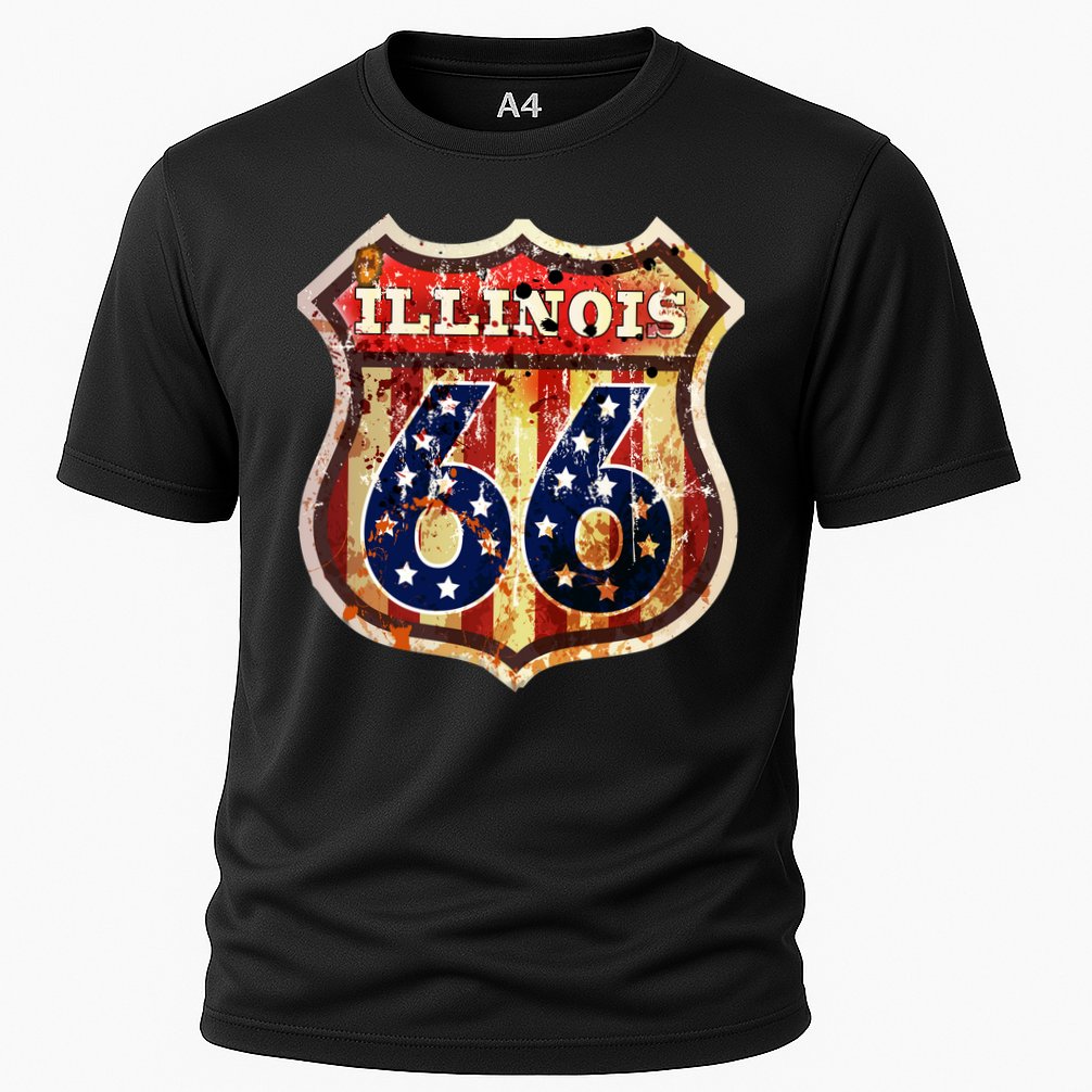 Route 66 Illinois Cooling Performance Crew T-Shirt