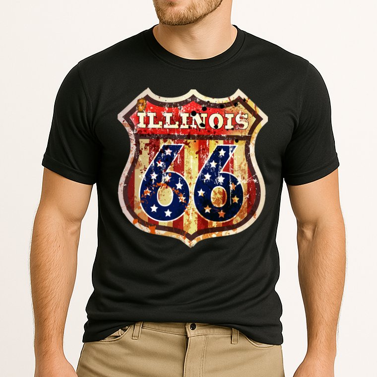 Route 66 Illinois Cooling Performance Crew T-Shirt