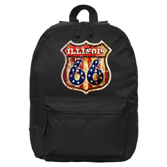 Route 66 Illinois 16 in Basic Backpack