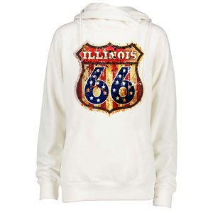 Route 66 Illinois Womens Funnel Neck Pullover Hood