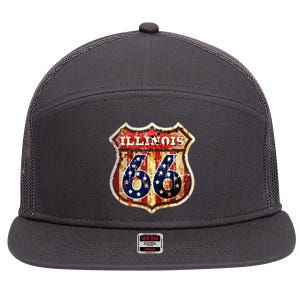 Route 66 Illinois 7 Panel Mesh Trucker Snapback Hat