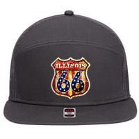 Route 66 Illinois 7 Panel Mesh Trucker Snapback Hat