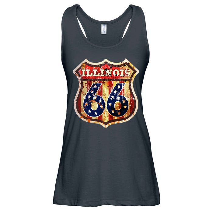 Route 66 Illinois Ladies Essential Flowy Tank