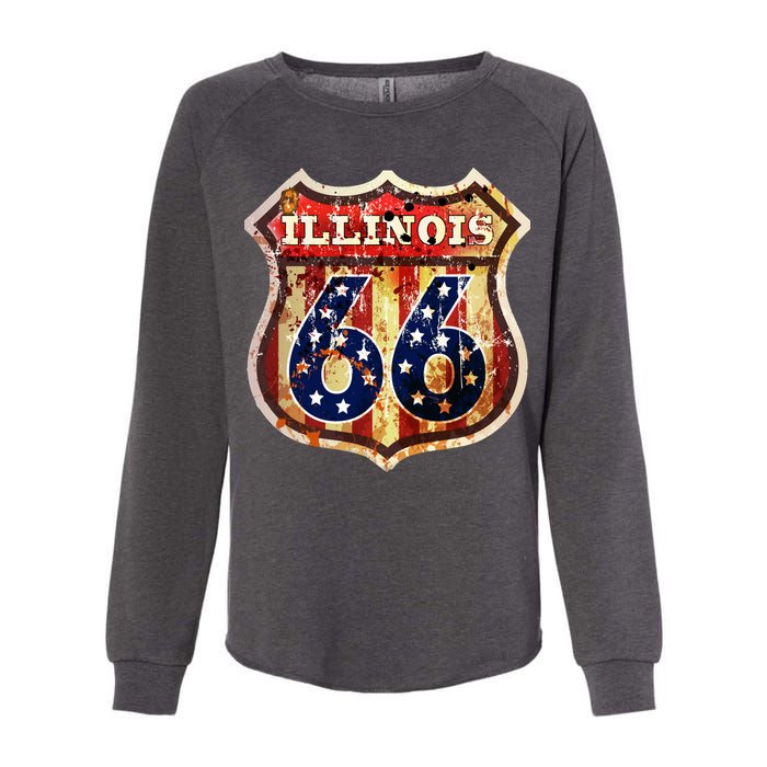 Route 66 Illinois Womens California Wash Sweatshirt