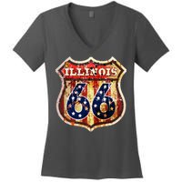 Route 66 Illinois Women's V-Neck T-Shirt