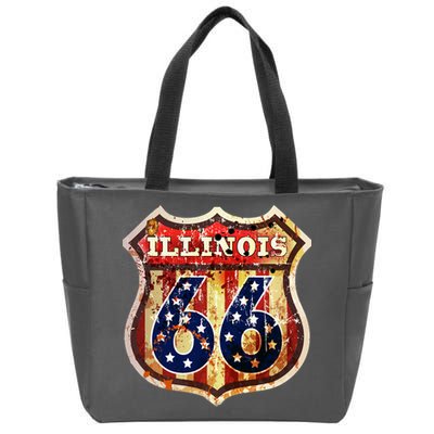 Route 66 Illinois Zip Tote Bag