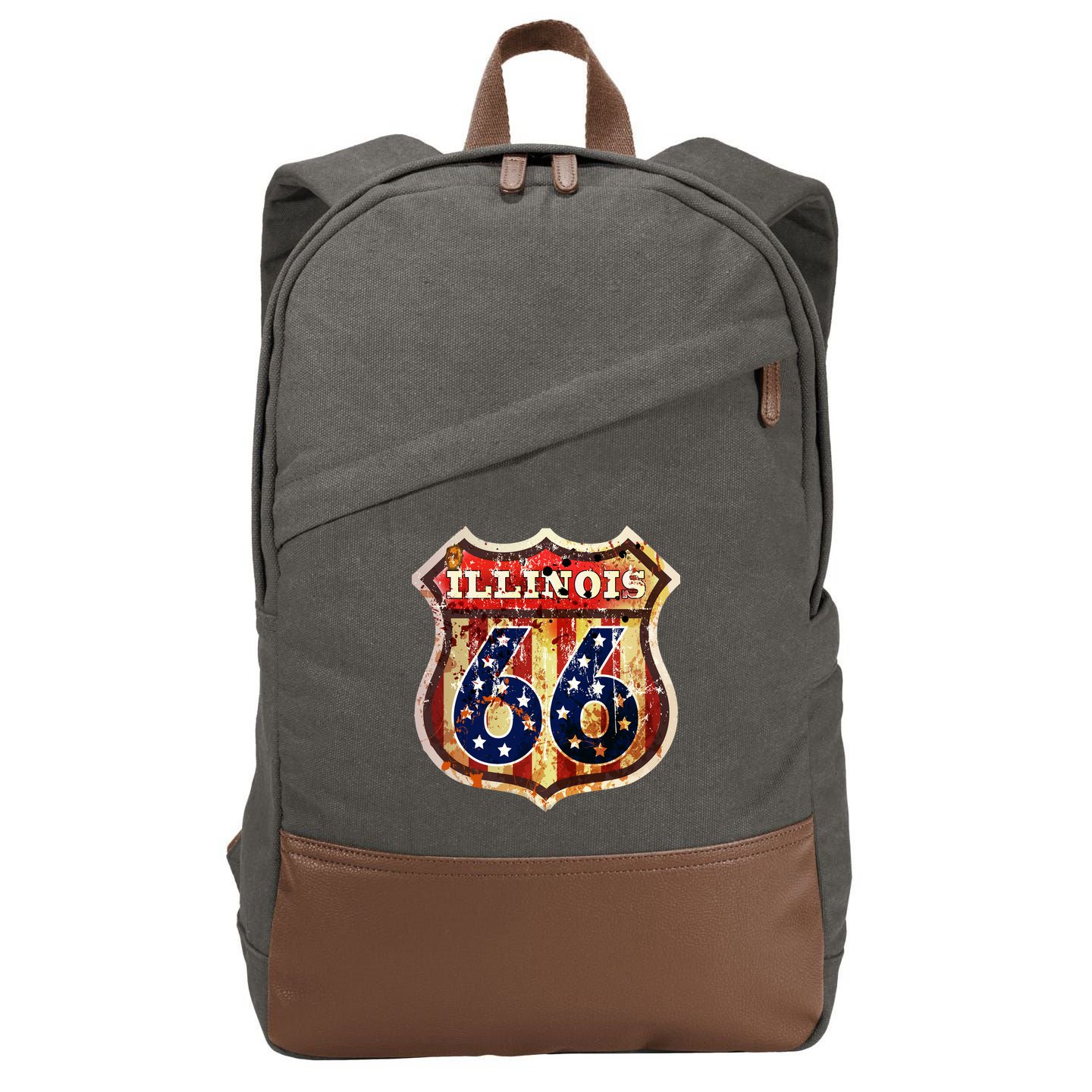Route 66 Illinois Cotton Canvas Backpack