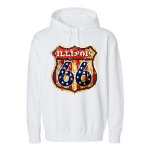 Route 66 Illinois Garment-Dyed Fleece Hoodie