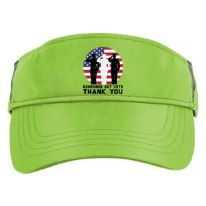 Remember Our Vets Thank You Salute Flag Memorial Day Patriot Cool Gift Adult Drive Performance Visor