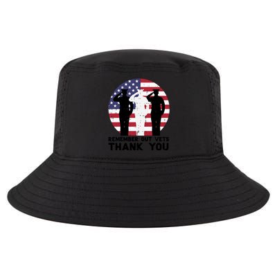 Remember Our Vets Thank You Salute Flag Memorial Day Patriot Cool Gift Cool Comfort Performance Bucket Hat