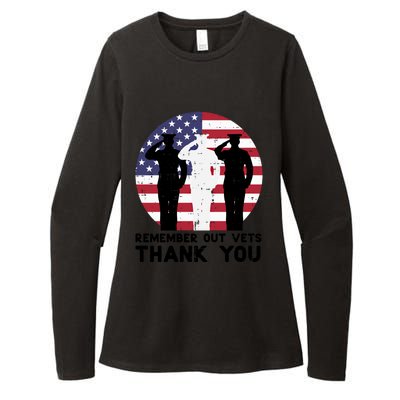 Remember Our Vets Thank You Salute Flag Memorial Day Patriot Cool Gift Womens CVC Long Sleeve Shirt