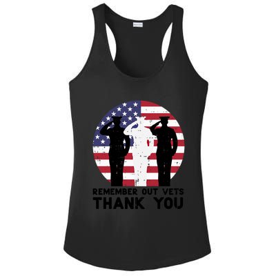 Remember Our Vets Thank You Salute Flag Memorial Day Patriot Cool Gift Ladies PosiCharge Competitor Racerback Tank