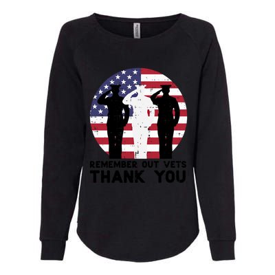 Remember Our Vets Thank You Salute Flag Memorial Day Patriot Cool Gift Womens California Wash Sweatshirt