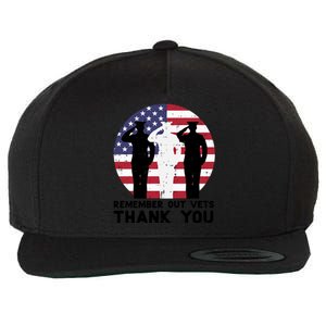 Remember Our Vets Thank You Salute Flag Memorial Day Patriot Cool Gift Wool Snapback Cap