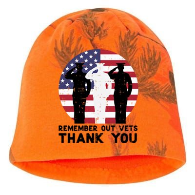 Remember Our Vets Thank You Salute Flag Memorial Day Patriot Cool Gift Kati - Camo Knit Beanie