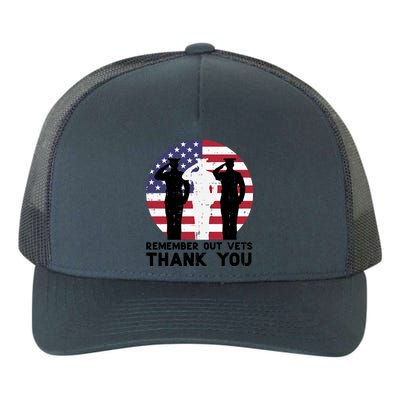 Remember Our Vets Thank You Salute Flag Memorial Day Patriot Cool Gift Yupoong Adult 5-Panel Trucker Hat