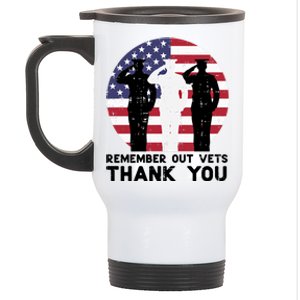 Remember Our Vets Thank You Salute Flag Memorial Day Patriot Cool Gift Stainless Steel Travel Mug