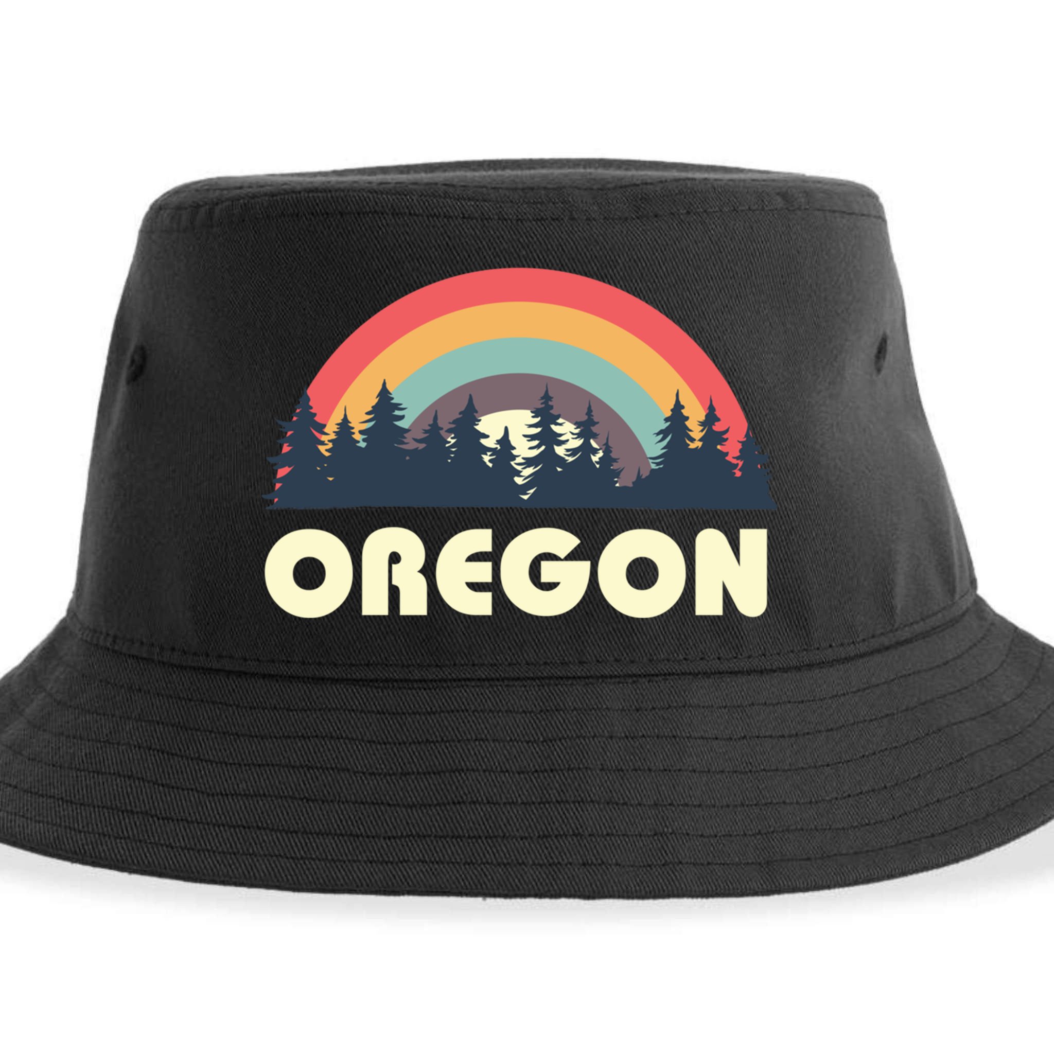 Retro Oregon Vintage Pnw Pacific Northwest Gift Sustainable Bucket Hat