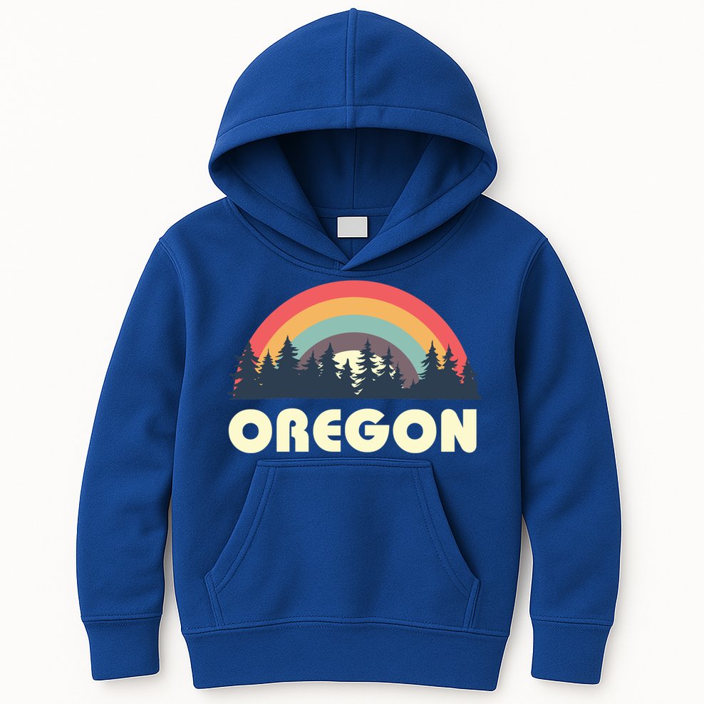 Retro Oregon Vintage Pnw Pacific Northwest Gift Kids Hoodie