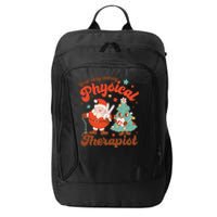 Retro One Very Merry Physical Therapist Santa Christmas Tree City Backpack