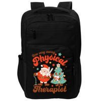 Retro One Very Merry Physical Therapist Santa Christmas Tree Impact Tech Backpack