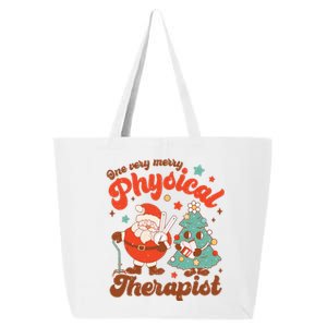 Retro One Very Merry Physical Therapist Santa Christmas Tree 25L Jumbo Tote