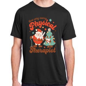 Retro One Very Merry Physical Therapist Santa Christmas Tree Adult ChromaSoft Performance T-Shirt