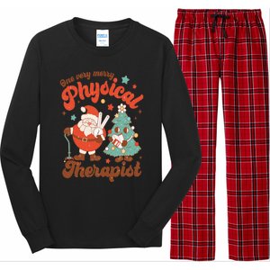 Retro One Very Merry Physical Therapist Santa Christmas Tree Long Sleeve Pajama Set