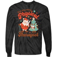 Retro One Very Merry Physical Therapist Santa Christmas Tree Tie-Dye Long Sleeve Shirt