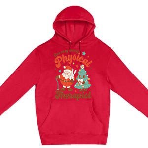 Retro One Very Merry Physical Therapist Santa Christmas Tree Premium Pullover Hoodie