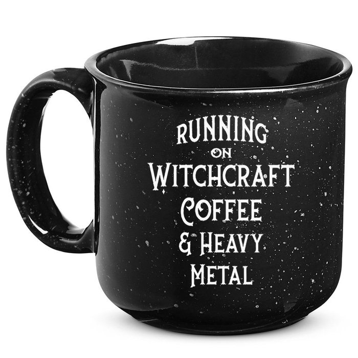 Running On Witchcraft Coffee And Heavy Metal Cheeky Witch 15oz Campfire Ceramic Mug