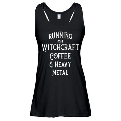 Running On Witchcraft Coffee And Heavy Metal Cheeky Witch Ladies Essential Flowy Tank
