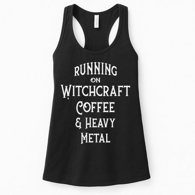 Running On Witchcraft Coffee And Heavy Metal Cheeky Witch Womens Tank Top