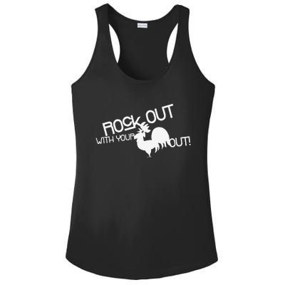 Rock Out With Your Cock Out Funny Ladies PosiCharge Competitor Racerback Tank