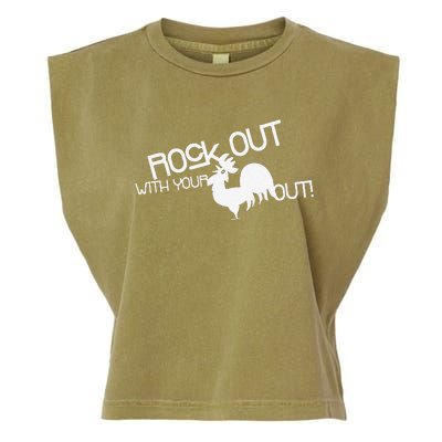 Rock Out With Your Cock Out Funny Garment-Dyed Women's Muscle Tee