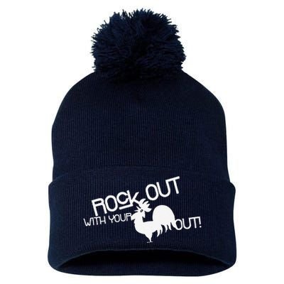 Rock Out With Your Cock Out Funny Pom Pom 12in Knit Beanie