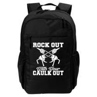 Rock Out With Your Caulk Out Construction Worker Funny Gift Backpack