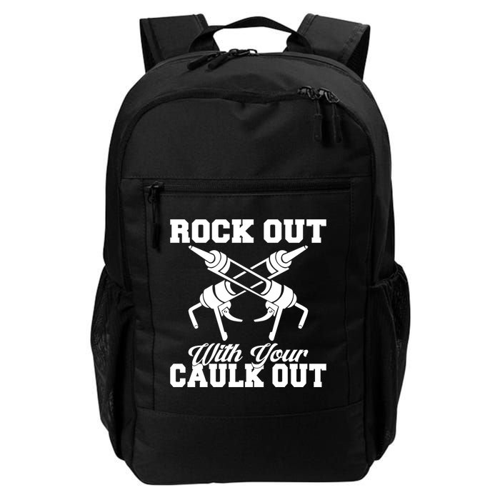 Rock Out With Your Caulk Out Construction Worker Funny Gift Backpack