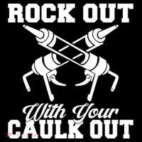 Rock Out With Your Caulk Out Construction Worker Funny Gift 7-Panel Snapback Hat