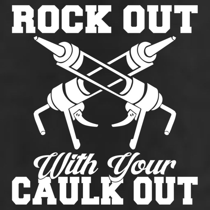 Rock Out With Your Caulk Out Construction Worker Funny Gift Golf Towel